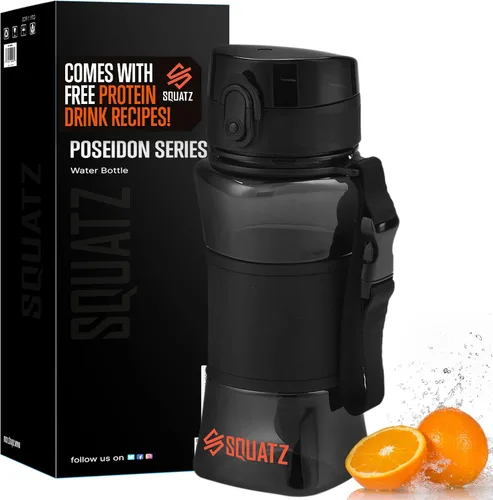 Vista 12 de SQUATZ Poseidon Series - Botella de agua deportiva de 78 onzas – Botella de agua deportiva de gran volumen de boca ancha para gimnasio, con hebilla