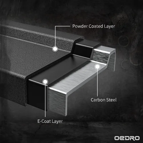 Vista 4 de OEDRO Estribos de 6.5 pulgadas compatibles con Dodge Ram 1500 2019-2025 New Body (no compatible con 2019-2024 1500 Classic), rieles de barras Nerf