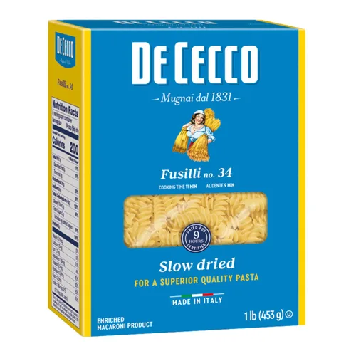 Vista 17 de De Cecco Farfalle - Pasta No. 93, 16 onzas, auténtica, de secado lento, hecha con trigo duro, pasta versátil para salsas y recetas, fabricada