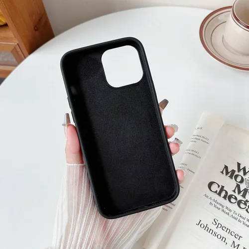 Vista 8 de Funda compatible con iPhone 13 Pro Max, diseño de corazón negro, lindo silicona líquida, duradera, a prueba de golpes, funda protectora para iPhone