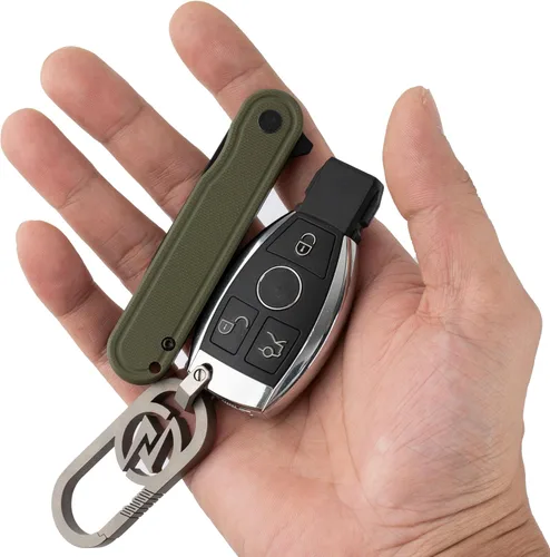 Vista 3 de OLITANS Cuchillo de bolsillo G040, hoja de acero D2 de 2.75 pulgadas, mango G10, pequeño cuchillo EDC con clip de bolsillo para hombres y mujeres