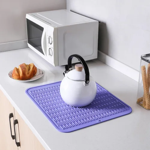 Vista 272 de MicoYang Alfombrilla de Silicona para Secar Platos de Múltiples Usos, Fácil de Limpiar, Ecológica, Alfombrilla de Silicona Resistente al Calor
