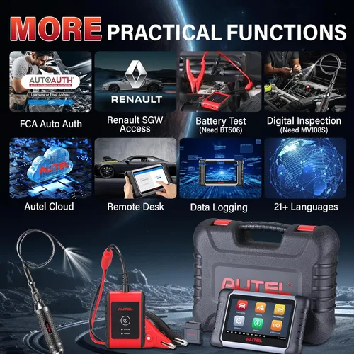 Vista 7 de Escáner Autel MaxiCOM MK808Z-BT: Igual que MK808BT Pro, herramienta de escaneo bidireccional Android 11 con más de 28 servicios, MK808S y MX808S