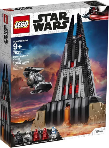 Vista 4 de LEGO Star Wars Castillo de Darth Vader 75251 kit de construcción incluye caza TIE, minifiguras de Darth Vader, tanque Bacta y más (1,060 piezas)