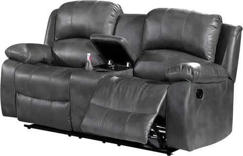 Vista 147 de Betsy Furniture 8018 - Juego de sillón reclinable de cuero reconstituido, para sala, sofá reclinable, sofá de dos piezas y sillón de cuero