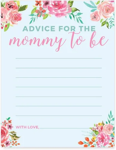 Andaz Press Pink Roses English Tea Party Tea Party Colección Baby Shower Advice for the Mommy to Be Tarjetas, paquete de 20, actividades de juegos y