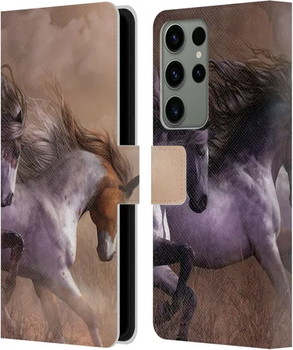 Vista 385 de Head Case Designs Officially Licensed Laurie Prindle A Morgan Christmas Western Stallion Leather Wallet Case Compatible with Samsung Galaxy A07 4G