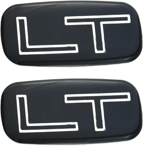 Vista 7 de 2 piezas de emblema de placa de identificación LT de repuesto para Chevrolet Silverado Suburban Tahoe Chevy GM 99-07 (oro/negro)