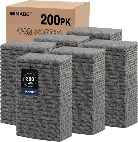 Vista 16 de UNIMADE Paquete de 100 toallas faciales a granel, paños de lavado altamente Blanco
