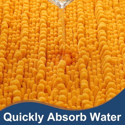 Vista 102 de FLOLEOPA Alfombras de baño de microfibra suave y esponjosa, tapetes de baño absorbentes, antideslizantes, lavables a máquina y de secado rápido