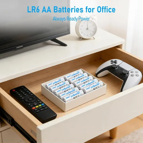 Vista 5 de Paquete de 10 pilas AA dobles A, 10 años de vida útil, 1.5 V, LR6, pilas alcalinas AA para reloj, mandos a distancia, linternas y dispositivos