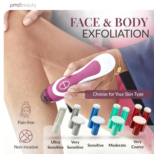 Vista 5 de PMD Beauty Personal Microderm Elite Pro - At-Home Use, Facial Exfoliator Tool, Microdermabrasion Machine Kit for Face and Body Skincare