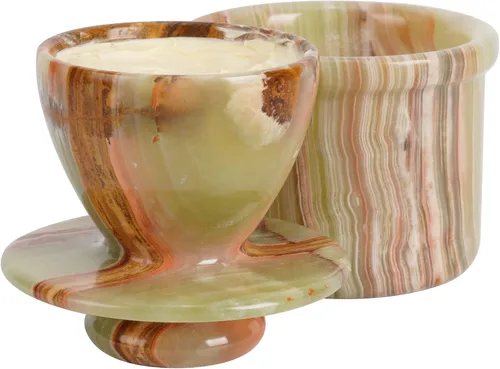 Radicaln Mantequera de Mármol 4.25' Pulgadas Onyx Verde Recipiente para Mantequilla Hecho a Mano Plato Francés para Mantequilla para Encimera de