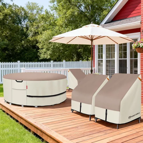 Vista 6 de Porch Shield Fundas para Sillas de Patio - Funda Impermeable para Silla de Salón Exterior de Asiento Profundo para Césped - 28 pulgadas de ancho x