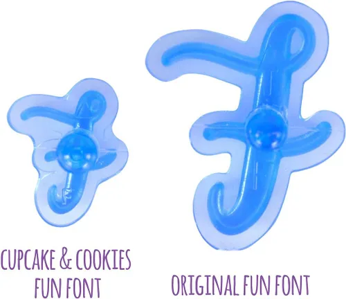 Vista 14 de PME Fun Fonts - Juego de 66 sellos para cupcakes y galletas, color azul, estándar