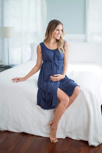 Vista 5 de Baby Be Mine - Bata de maternidad 3 en 1 para parto, lactancia, embarazo y maternidad, indispensable para llevar al hospital