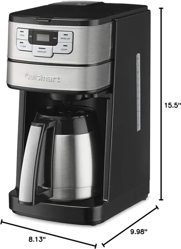 Vista 8 de Cafetera automática de molienda y preparación Cuisinart de 10 tazas con molinillo de cuchillas, máquina de café programable con jarra de vidrio