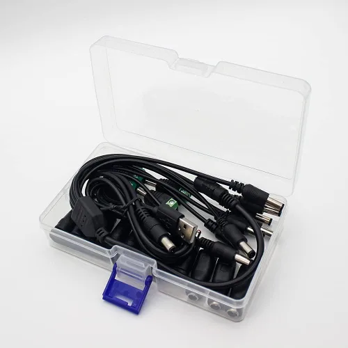 Vista 7 de Cable de alimentación universal de 5 V CC, USB a CC de 0.217 x 0.083 in, cable Powe con conectores (13 piezas) Cable divisor de alimentación de CC 1