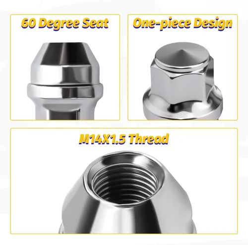 Vista 8 de Tuercas de llanta M14x1.5 OEM para 2015-2024 F150 Expedition Navigator Factory Stock Aluminio 14x1.5 Tuercas de rueda