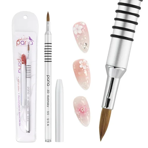 Vista 15 de Pincel Pana USA 3D de pelo kolinsky para arte en uñas de acrílico, para esculpir uñas, mango antideslizante