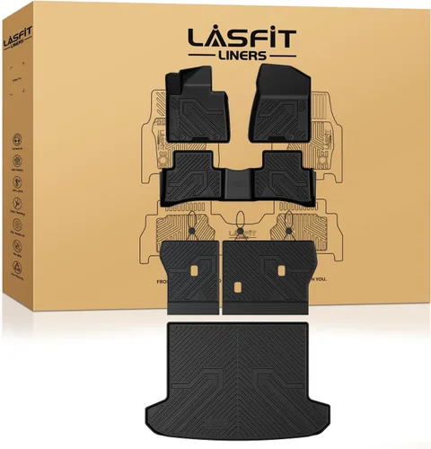 Vista 32 de LASFIT Alfombrillas de carga y respaldo de automóvil, aptas para todo tipo de clima, elastómero termoplástico de ajuste personalizado, fácil