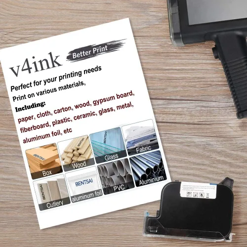 Vista 3 de v4ink Cartucho de tinta de secado rápido solvente original BT-2581P compatible con impresora de inyección de tinta portátil BENTSAI BT-HH6105B2