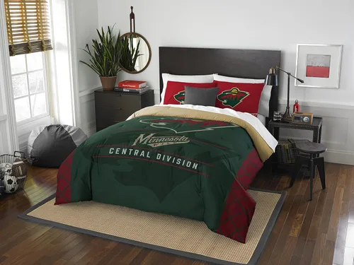 Vista 26 de Juego de edredón y funda de almohada para cama individual o matrimonial/queen, con licencia oficial de la NHL