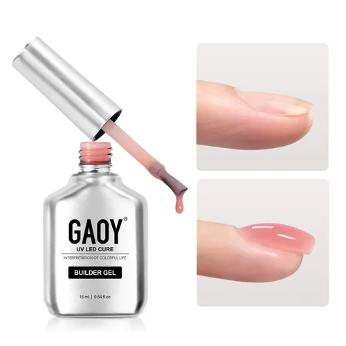 Vista 14 de GAOY - Gel de construcción para uñas, fortalecedor de uñas de 16ml en una botella, gel duro para extensión de uñas, esmalte de uñas de secado al UV