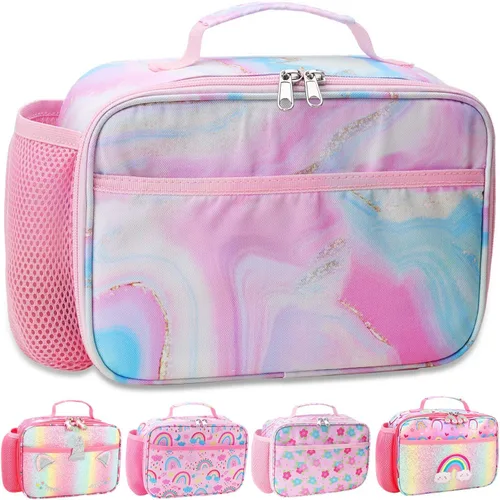 Vista 10 de RHCPFOVR Lonchera para niños – Lonchera aislada para niños y niñas, bolsa de almuerzo lavable y lonchera reutilizable a prueba de fugas