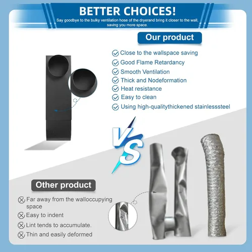 Vista 3 de Periscopio de ventilación ajustable para secadora de 12 a 19 pulgadas, conducto de ventilación telescópico para espacios reducidos, adaptador