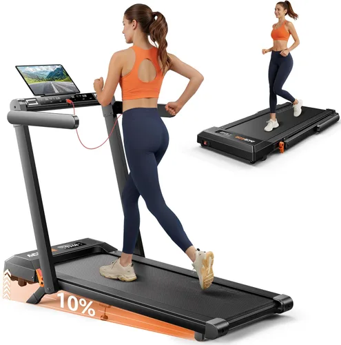 Acezoe Foldable Treadmill with 0-15% Incline and Handle Bar, 2.5HP Treadmills for Home, Under Desk Treadmill with 300LBS Capacity, Walking Pad with
