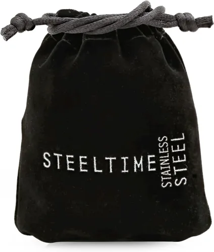 Vista 6 de Steeltime Pendientes de acero inoxidable chapados en oro de 18 quilates