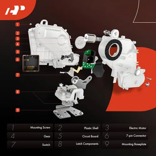 Vista 3 de A-Premium Actuador de Pestillo de Cerradura de Puerta Compatible con Honda CRV CR-V 2007 2008 2009 2010 2011, L4 2.4L Sport Utility, Actuador
