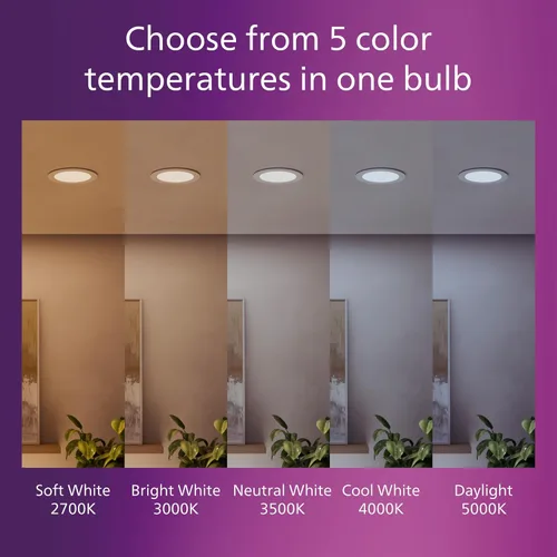 Vista 6 de PHILIPS LED 60W delgado de 6 pulgadas, luz descendente sin carcasa, paquete de 2, temperatura blanca seleccionable, multi-CCT, 1000 lúmenes