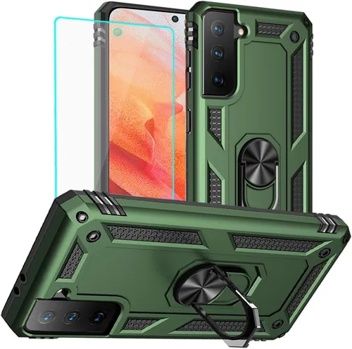 Vista 14 de Yiakeng Funda para Samsung Galaxy S8, Samsung S8, funda protectora de grado militar con anillo para Samsung Galaxy S8 (verde militar)