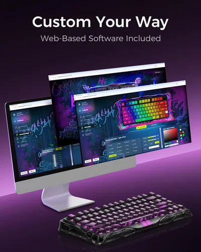 Vista 8 de GravaStar Mercury V75 Lite Hall Effect Magnetic Gaming Keyboard – 8KHz Rapid Trigger Wired 75% Keyboard, Adjustable Actuation, Hot-Swappable