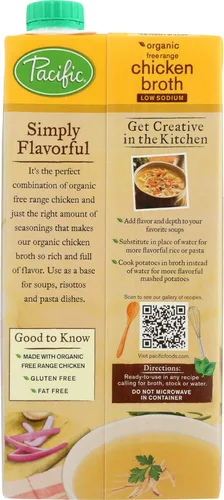 Vista 4 de Pacific Caldo de pollo, orgánico, de corral, bajo en sodio, 32 onzas (paquete de 2)