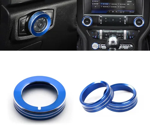 Vista 11 de x xotic tech Anillo de cubierta de botón para interruptor de luz antiniebla, compatible con Ford Mustang 2015-2023, F-150 2015-2020, accesorios Negro