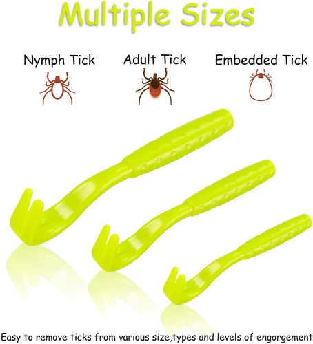 Vista 6 de Boao Kit de herramientas de eliminación de garrapatas de 7 piezas, incluye 3 removedores de plástico, 3 pinzas de acero inoxidable con peine