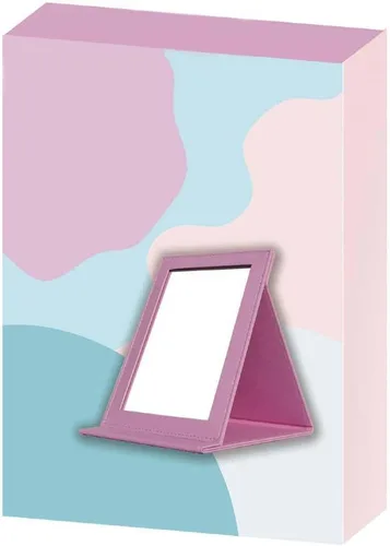 Vista 7 de Folding Travel Mirrors, Vanity Mirror with Desktop Standing,Personal Portable Makeup Mirror (Pink)