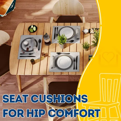 Vista 8 de AAAAAcessories Cojines para silla en forma de D, cojines para silla de comedor de 2" de espesor con lazos y removibles, funda lavable a máquina, 17