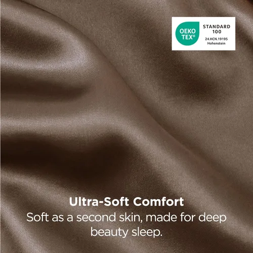 Vista 70 de Bedsure - Juego de fundas de almohada de satén tamaño king, 2 unidades - Fundas de almohada gris plateado para cabello y piel con cierre de sobre