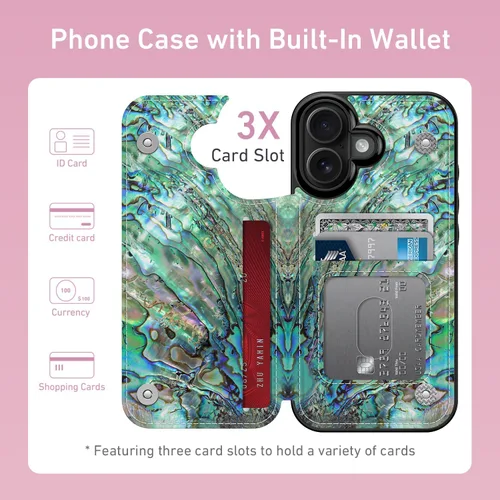 Vista 139 de LETO para iPhone 15 Pro Funda tipo cartera - Tapa tipo folio con patada - Diseños de moda - Tarjetero - Funda protectora para mujeres y niñas - 6.1