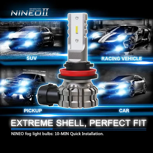Vista 5 de NINEO Bombilla LED antiniebla H11 H16 H8, 300% más brillante, 5530 chips 6500K xenón blanco impermeable, paquete de 2