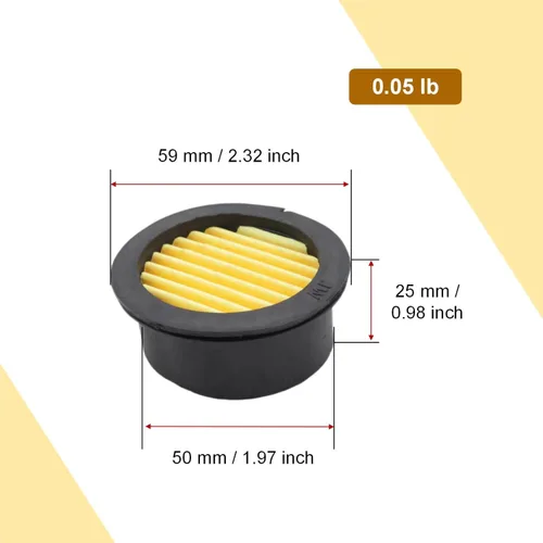 Vista 3 de Paquete de 6 elementos de repuesto para silenciador de compresor de aire, elementos silenciadores de filtro de admisión de compresor de aire, filtro