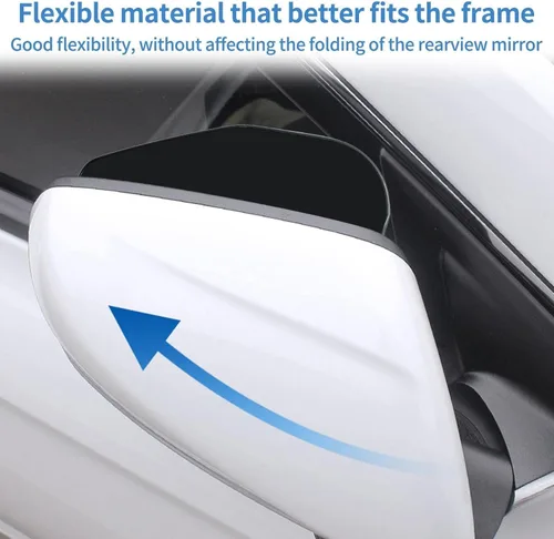 Vista 3 de Car Rear View Mirror Eyebrow for Peugeot 308 for Kia Cerato for Skoda,2pcs Accessories Protection Car Rear View Mirror Rain Eyebrow Visor