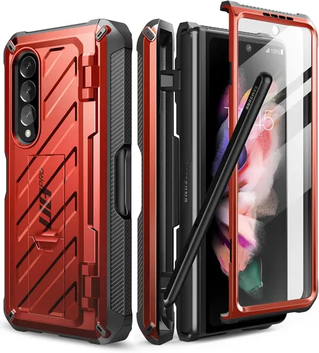 Vista 11 de SUPCASE Unicorn Beetle Pro Series - Funda para Samsung Galaxy Z Fold 3 5G (2021), carcasa resistente de doble capa de cuerpo completo con protector