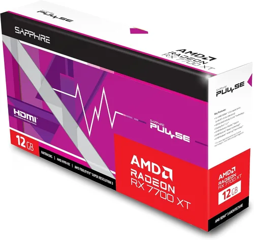 Vista 2 de 11335-04-20G Pulse AMD Radeon RX 7700 XT Tarjeta gráfica para juegos con 12 GB GDDR6, AMD RDNA 3