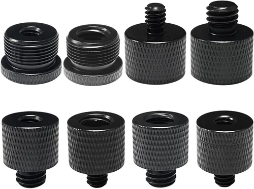 Juego de 8 adaptadores de soporte de micrófono de 5/8 hembra a 3/8 macho y 3/8 hembra a 5/8 macho, 5/8 hembra a 1/4 macho y 1/4 hembra a 5/8 macho,