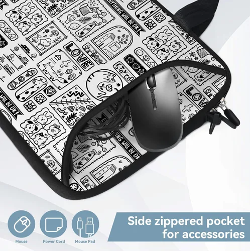 Vista 6 de RICHEN - Bolso bandolera de 10 pulgadas con asa, funda para laptops, notebooks, tablets infantiles de 7 a 10.2 pulgadas